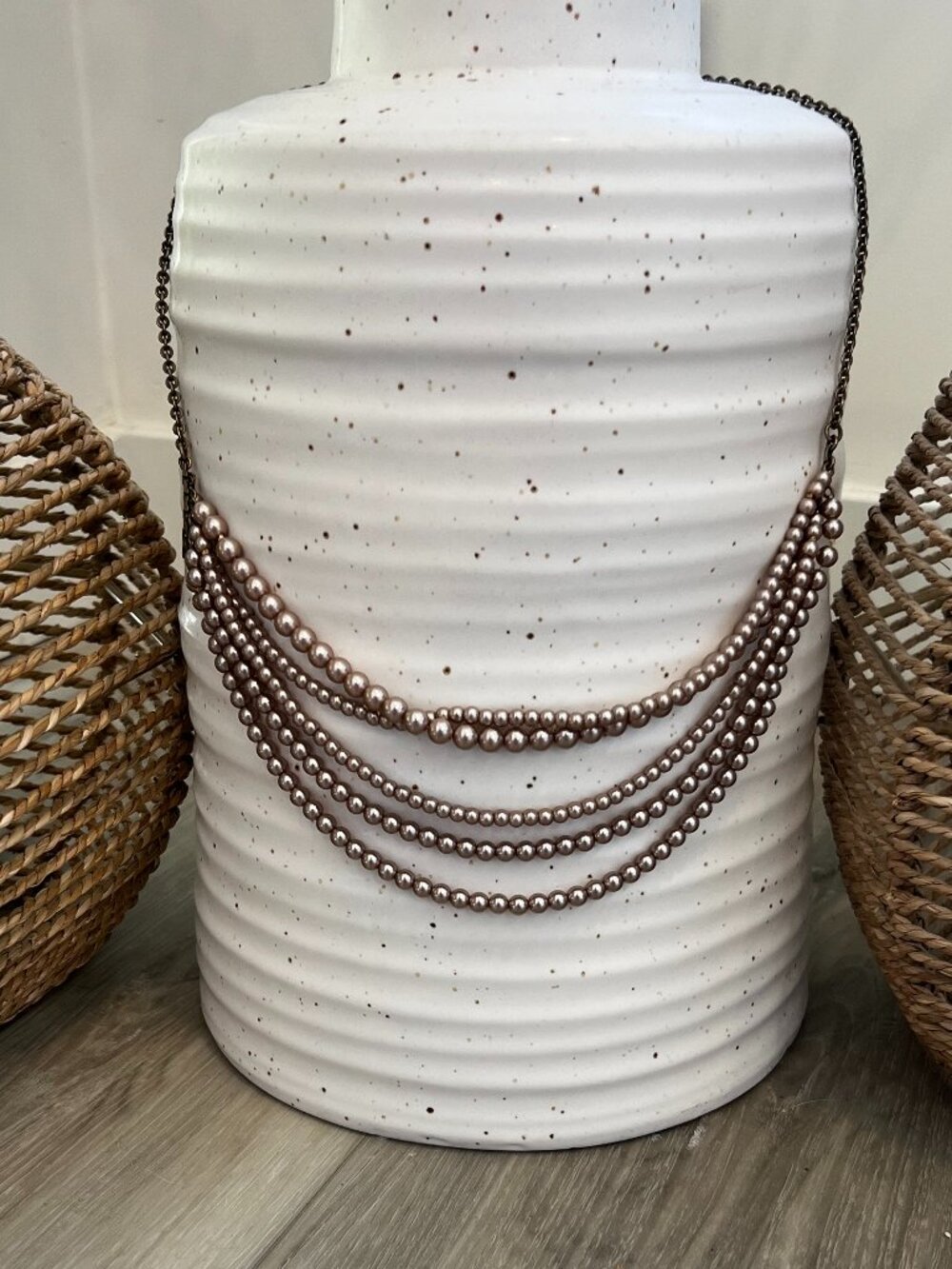 Champagne multi-stand champagne pearl necklace